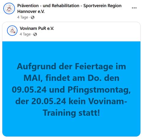 VVN Feiertage Mai 24